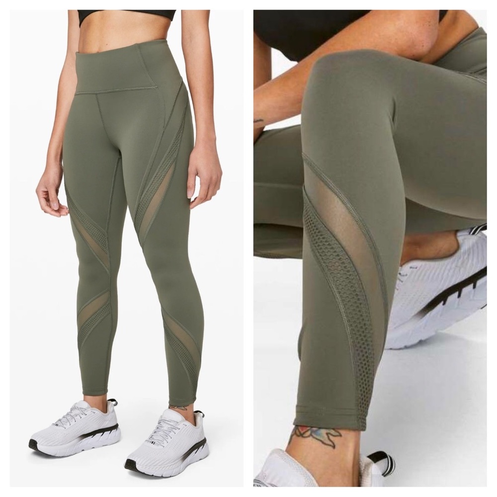 Lululemon Bootcamp Ready Tight Leggings with Mesh Detail 2